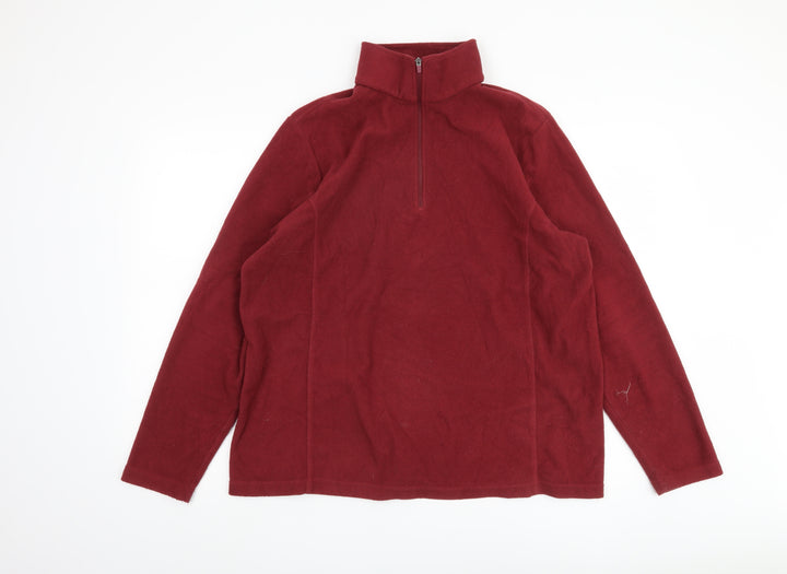 Lands' End Men's Red XL Fleece Pullover Sweatshirt