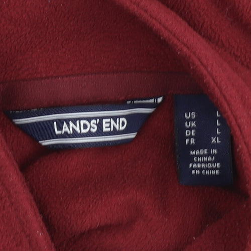 Lands' End Men's Red XL Fleece Pullover Sweatshirt