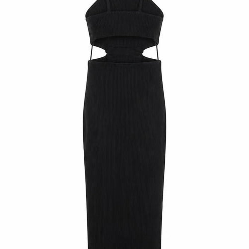 Zara Women's Black Sleeveless V-Neck Dress L