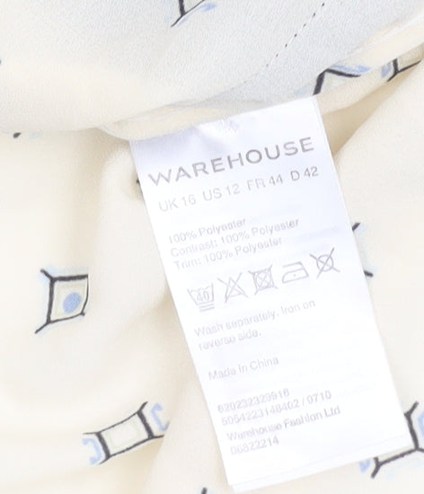 Warehouse Women's Multicoloured Blouse Size 16