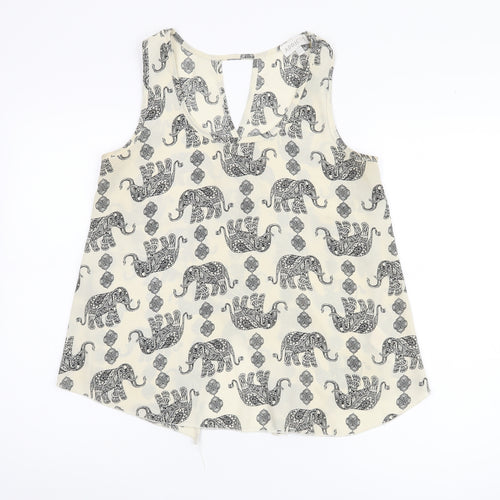 Apricot Women's Ivory Elephant Print Tank Top