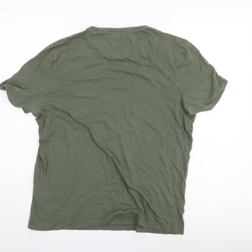 FARAH Men's Green Cotton Crew Neck T-Shirt M