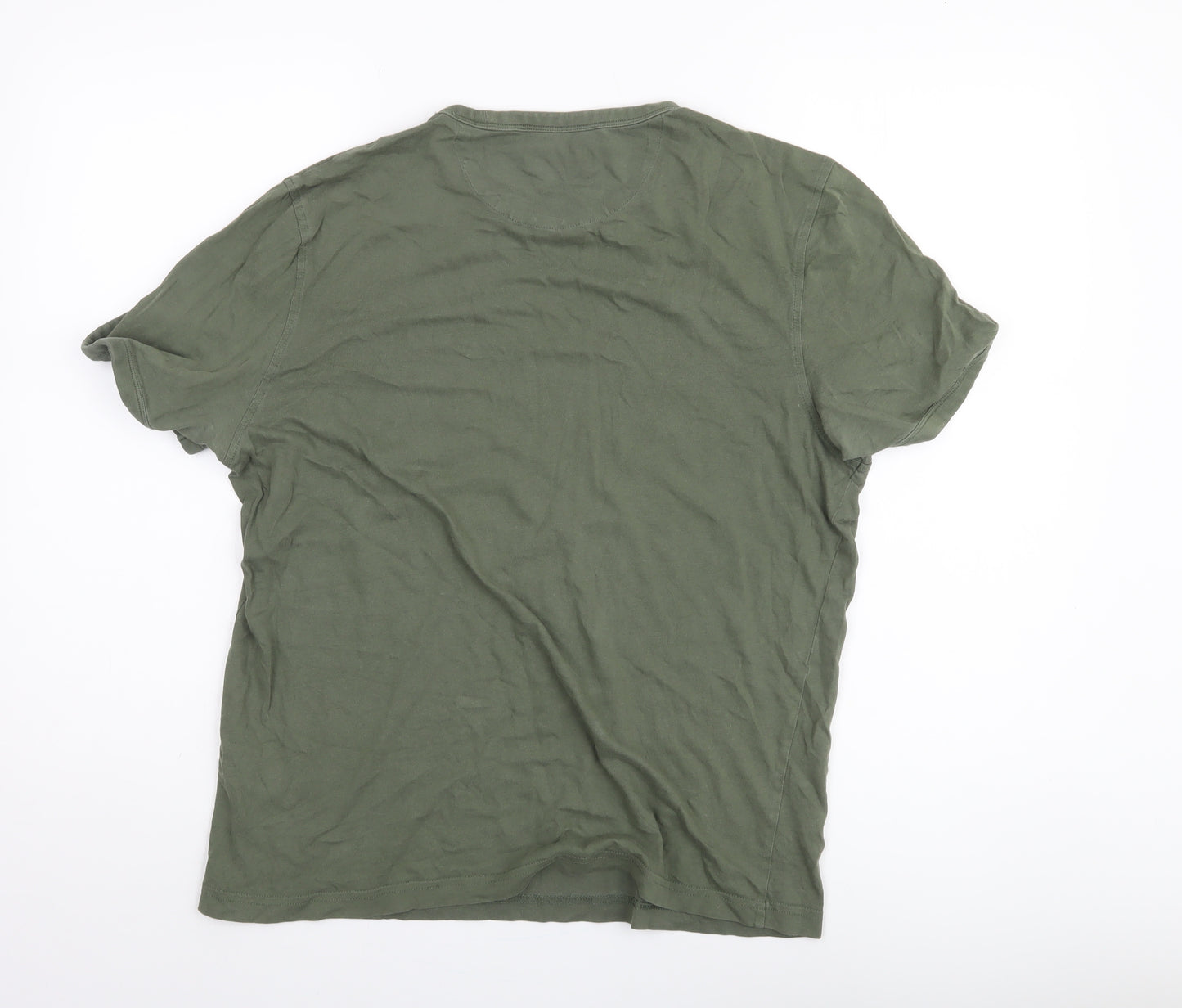 FARAH Men's Green Cotton Crew Neck T-Shirt M