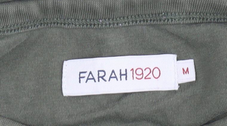 FARAH Men's Green Cotton Crew Neck T-Shirt M
