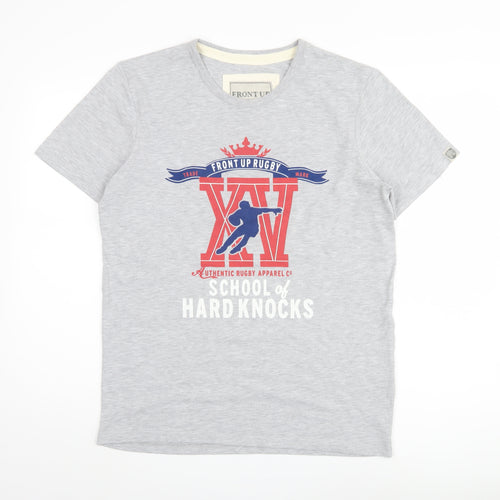 Front Up Rugby Men's Grey M Graphic Print T-Shirt