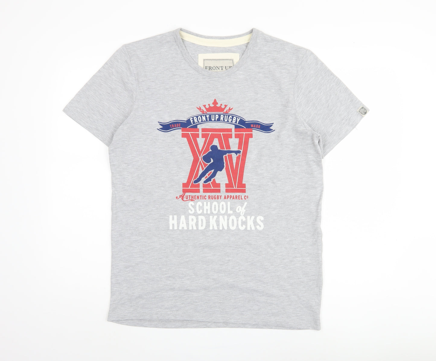 Front Up Rugby Men's Grey M Graphic Print T-Shirt