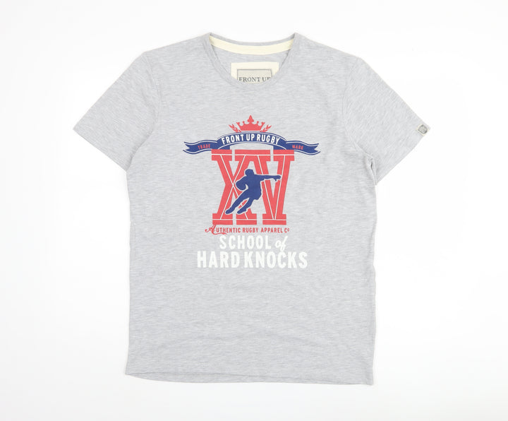 Front Up Rugby Men's Grey M Graphic Print T-Shirt