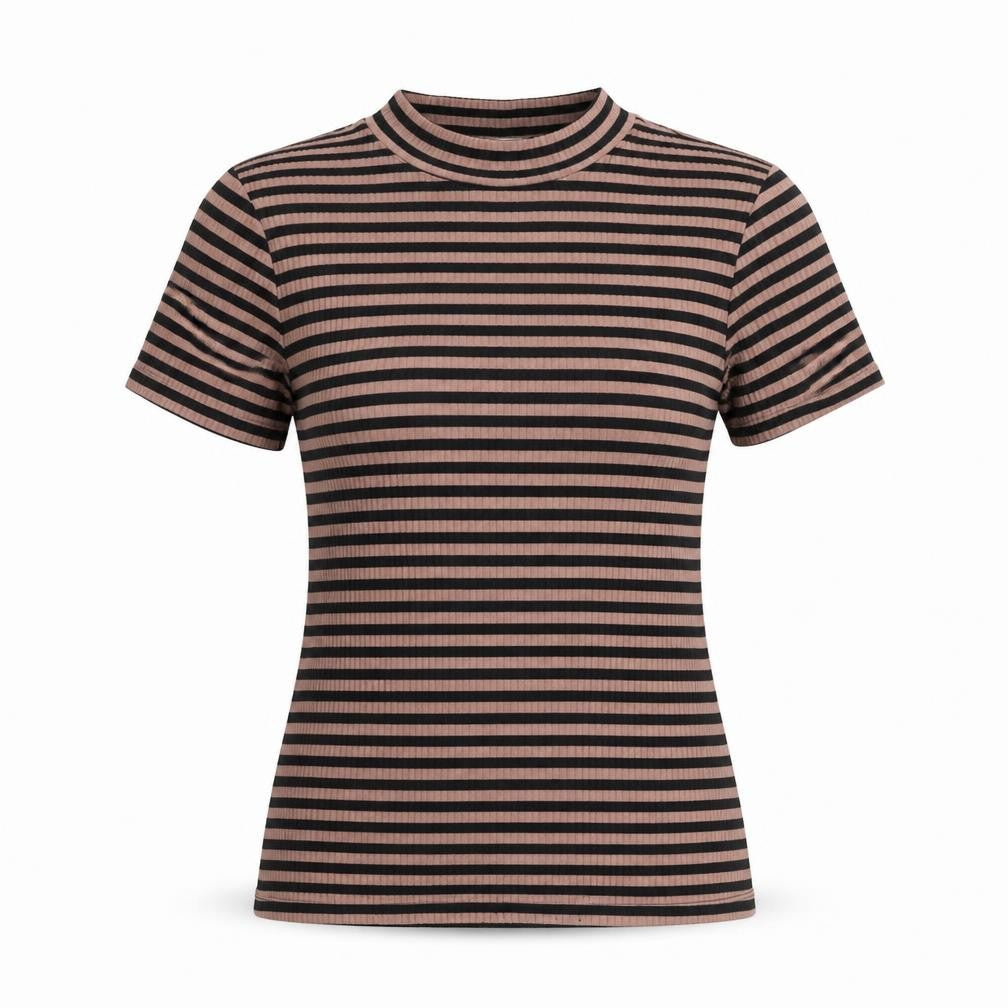 Front view of Jacqueline de Yong Women's Multicoloured Striped Top
