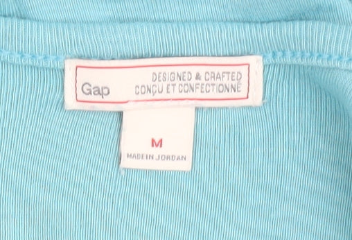Gap Women's Blue 3/4 Sleeve Scoop Neck T-Shirt Medium