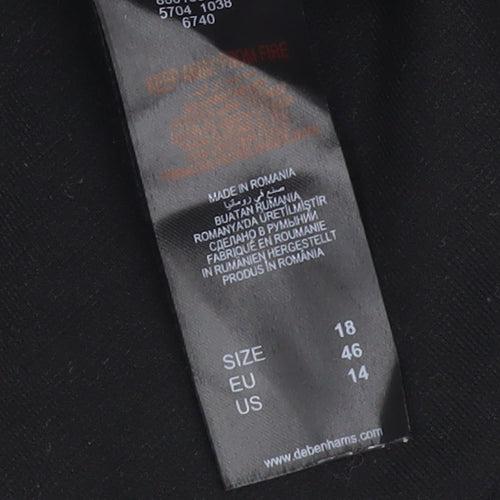 Debenhams Women's Black Geometric Dress, Size 18