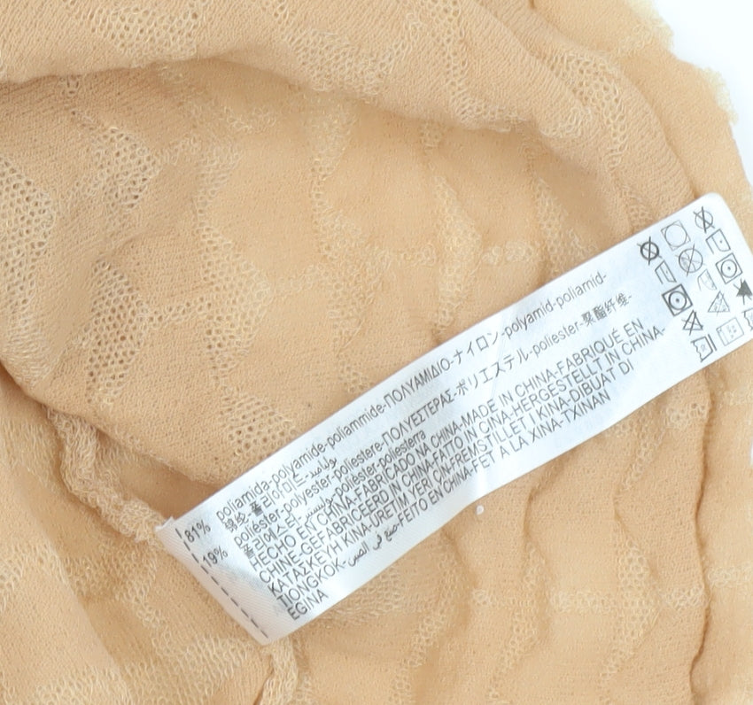 Zara Women's Beige Puff Sleeve Blouse, Size S