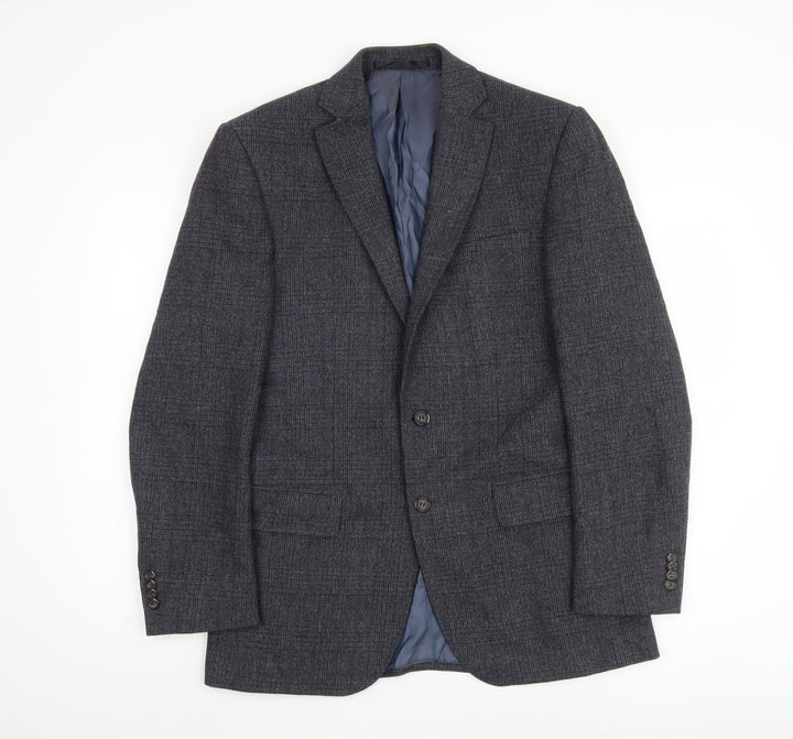 Marks and Spencer Men Blue Check Blazer M 38