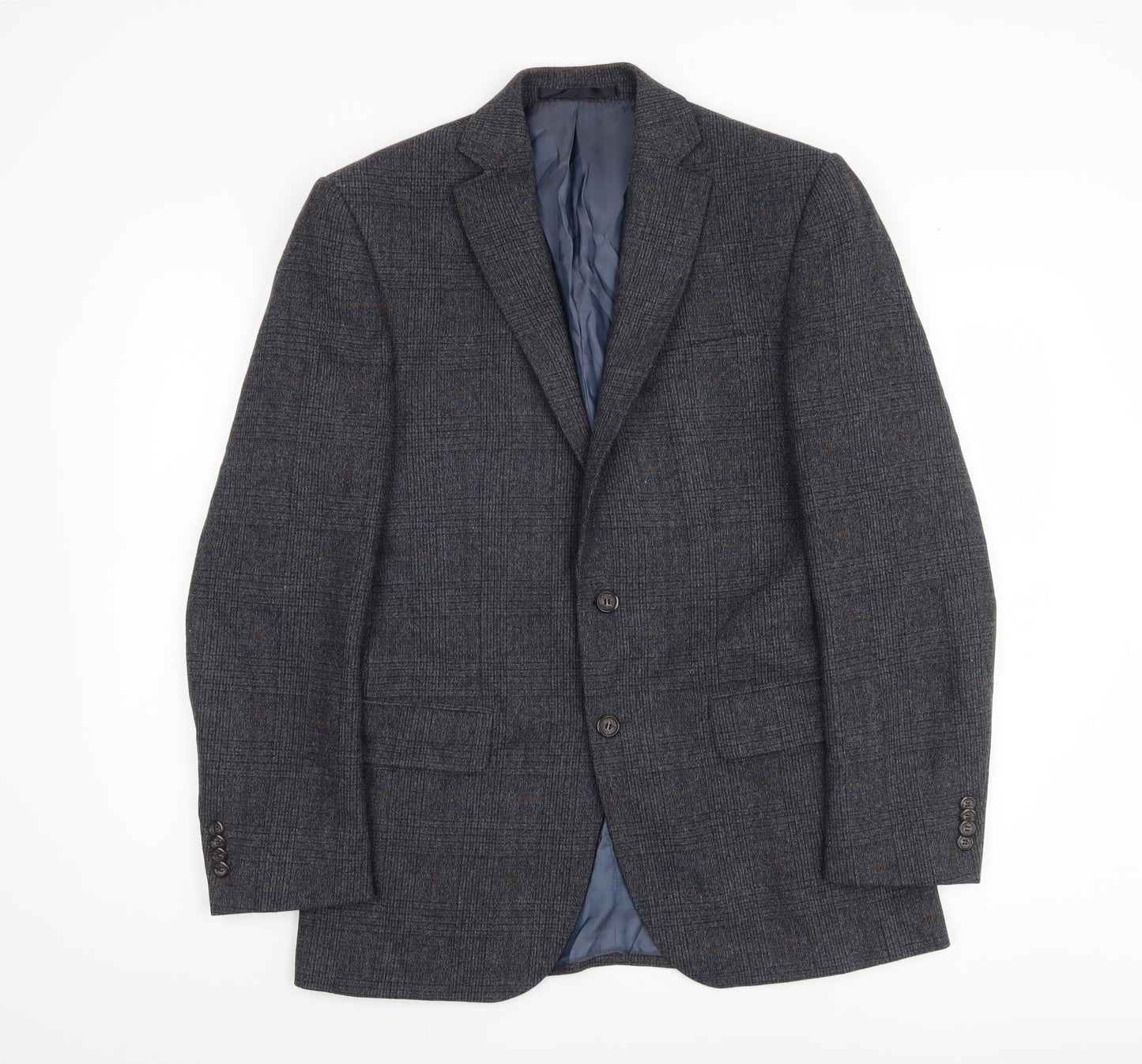 Marks and Spencer Men Blue Check Blazer M 38
