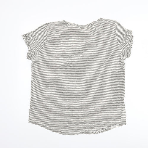 H&M Women's Black Striped Basic T-Shirt Size 12