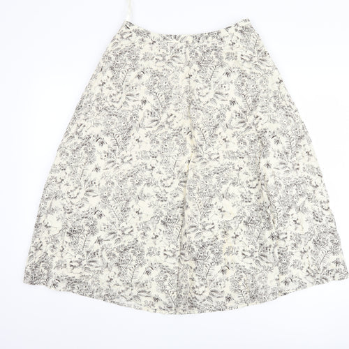 Laura Ashley Women's Ivory A-Line Floral Skirt Size 8