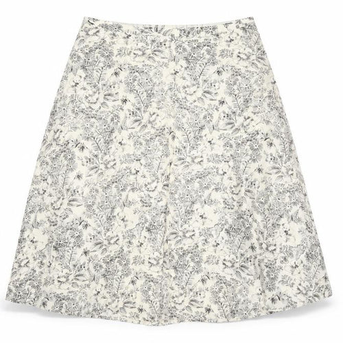 Laura Ashley Women's Ivory A-Line Floral Skirt Size 8