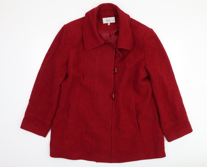 Isle Women's Red Wool Blend Coat - Size 18