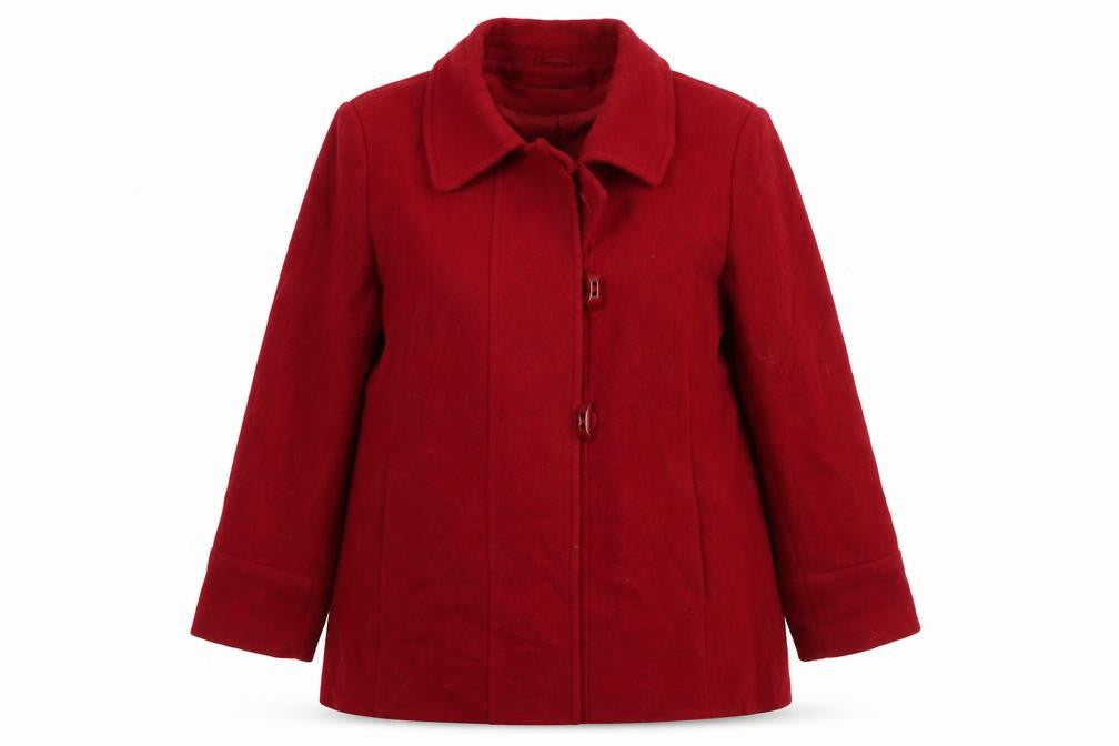 Front view of Isle Women's Red Wool Blend Coat -, size 18