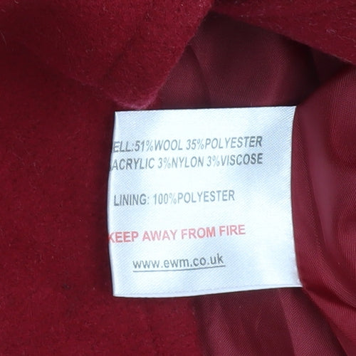 Isle Women's Red Wool Blend Coat - Size 18
