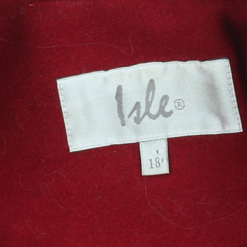 Isle Women's Red Wool Blend Coat - Size 18