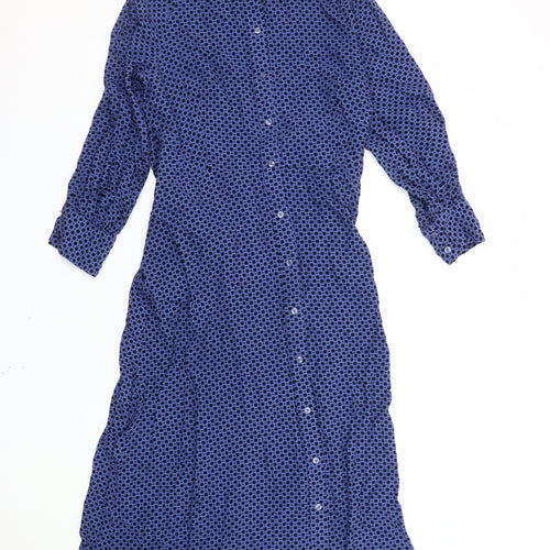 Marks and Spencer Women's Blue Polka Dot Shirt Dress 16