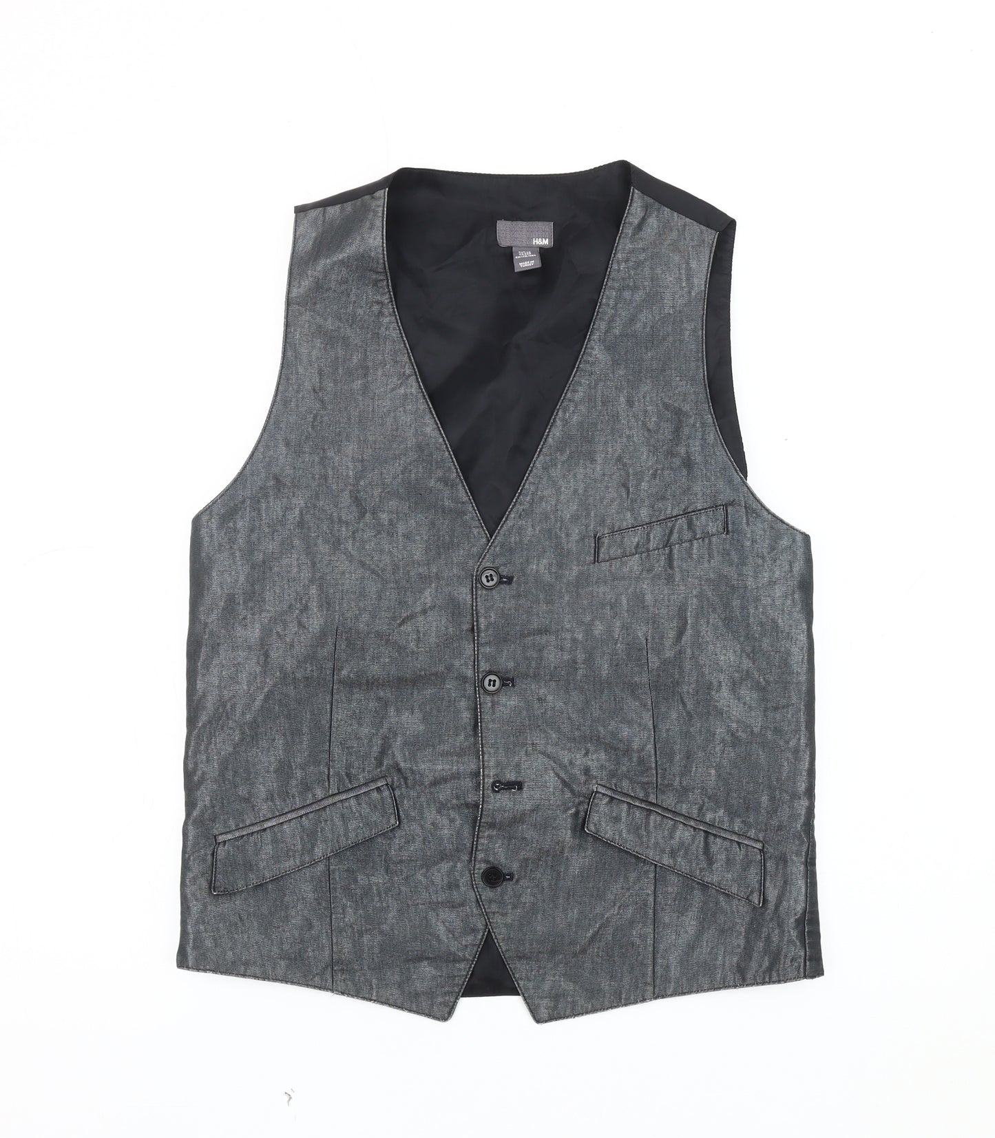 H&M Men's Grey Suit Waistcoat 38R Casual/Formal