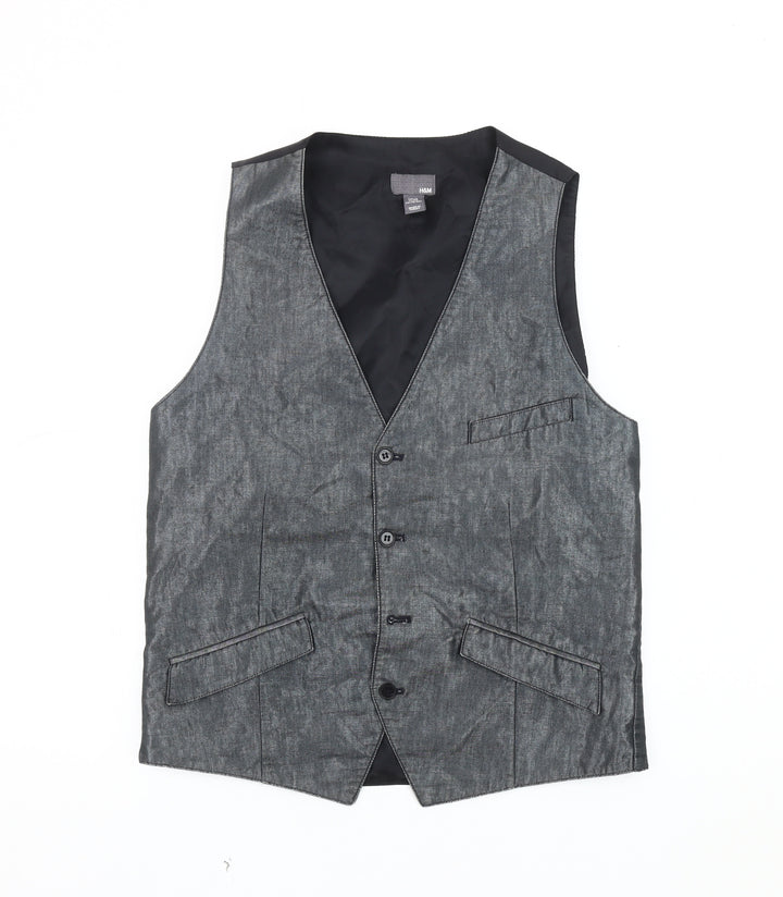 H&M Men's Grey Suit Waistcoat 38R Casual/Formal