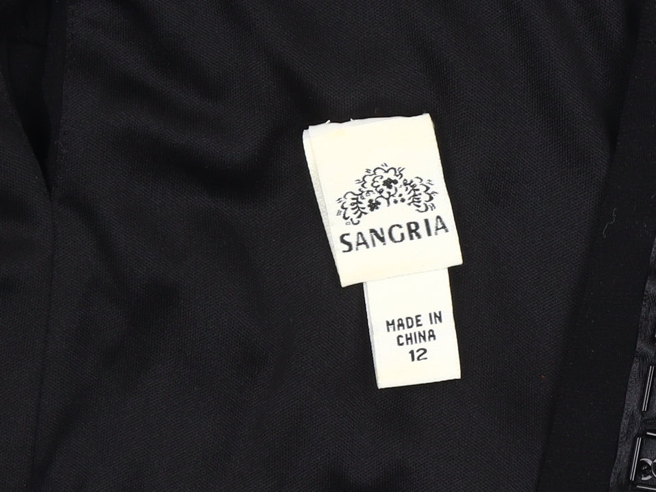 Sangria Women's Black Sleeveless Square Neck Dress - Size 12