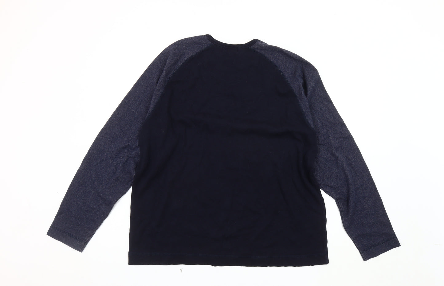 District Men's Blue Cotton Crew Neck Sweatshirt L