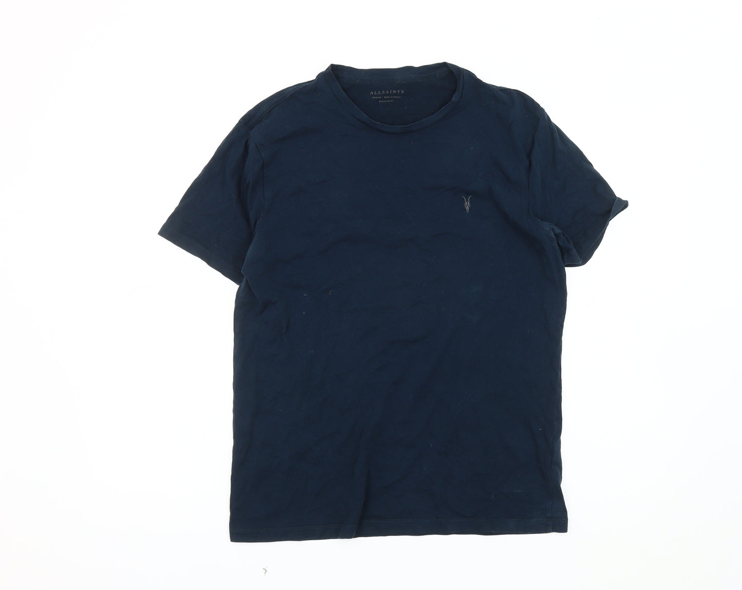 AllSaints Men's Blue Medium Crew Neck T-Shirt