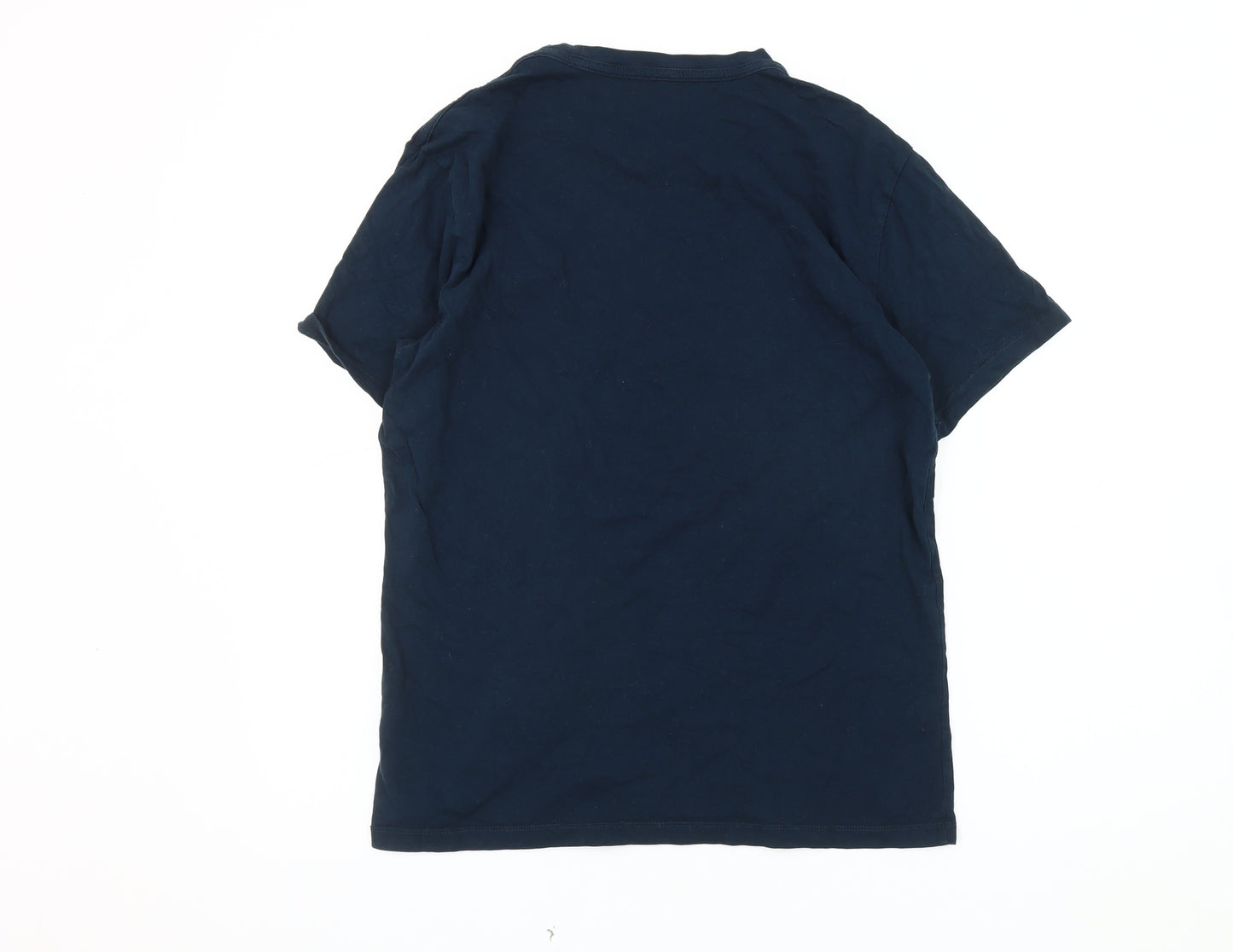 AllSaints Men's Blue Medium Crew Neck T-Shirt