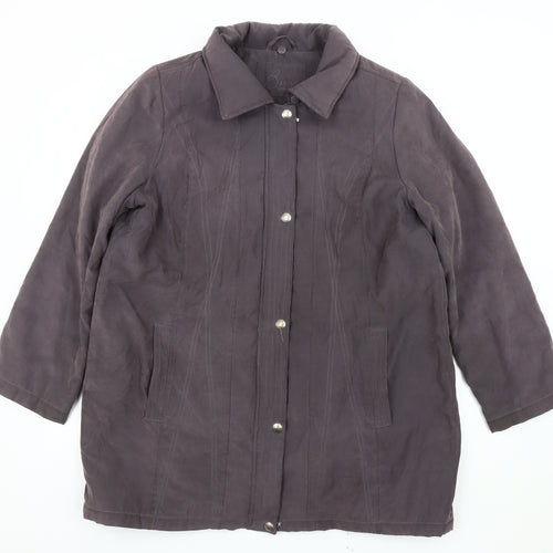BM Collection Women's Grey Mid-Length Coat Size M