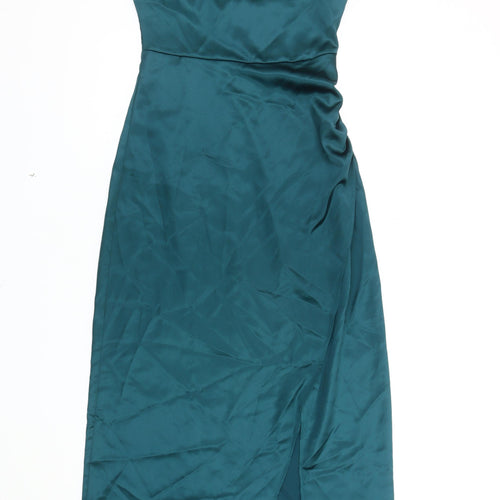Zara Women’s Green Slip Dress S - Party Elegance