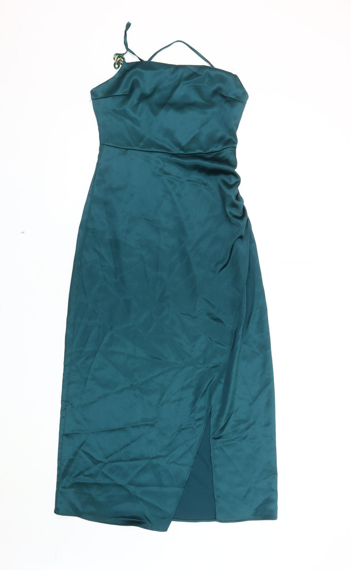Zara Women’s Green Slip Dress S - Party Elegance