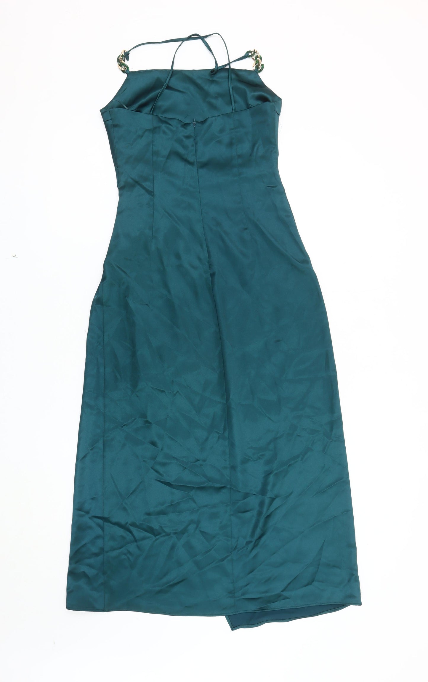 Zara Women’s Green Slip Dress S - Party Elegance