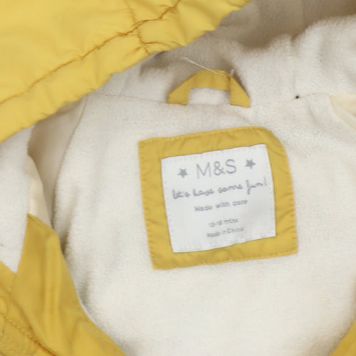 Marks and Spencer Unisex Yellow Puffer Jacket 12-18 Months