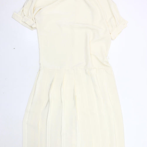 Wallis Women's Ivory Short Sleeve Dress Size 10