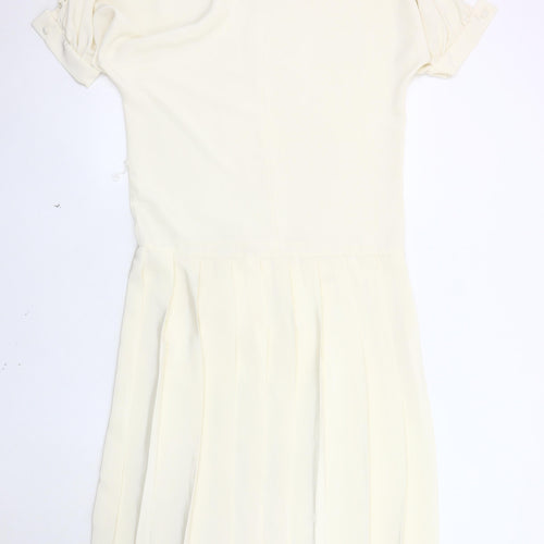 Wallis Women's Ivory Short Sleeve Dress Size 10