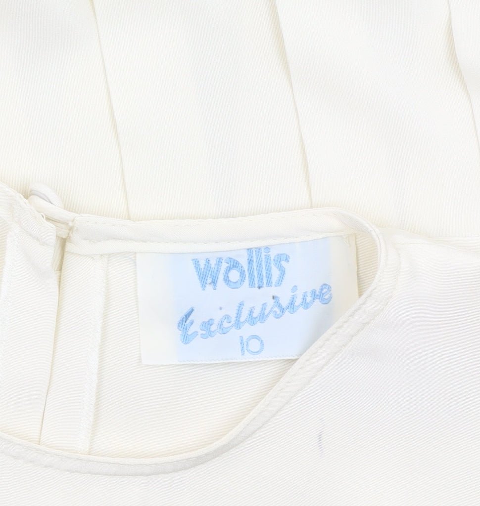 Wallis Women's Ivory Short Sleeve Dress Size 10