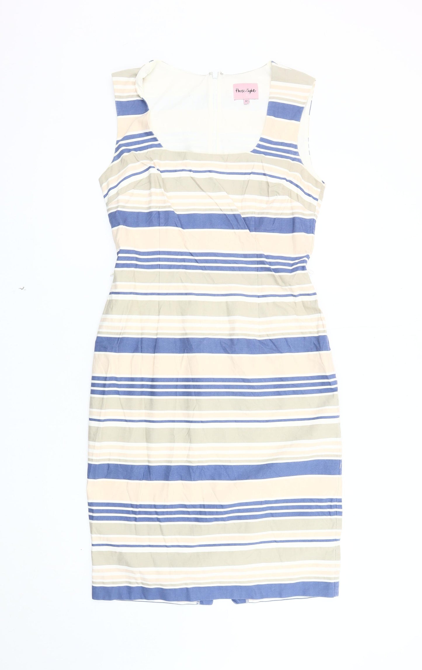Phase Eight Womens Dress 12 Multicoloured Striped Sheath