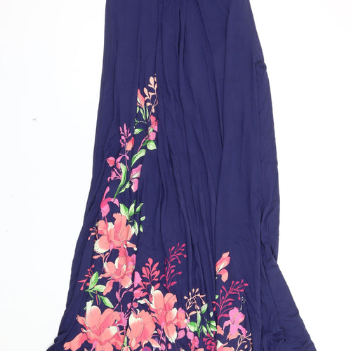 Next Women's Blue Strapless Long Floral Dress Size 12