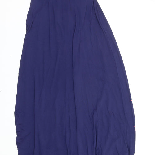 Next Women's Blue Strapless Long Floral Dress Size 12