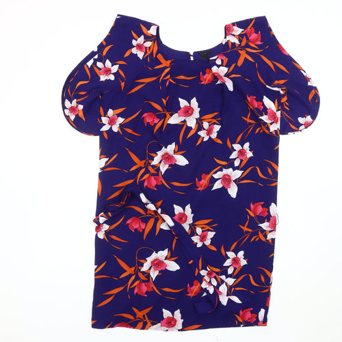 Next Women's Blue Floral Shift Dress Size 10