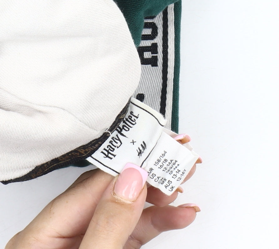 H&M Girls Green Hogwarts Hoodie, 12-13 Years, Harry Potter Theme