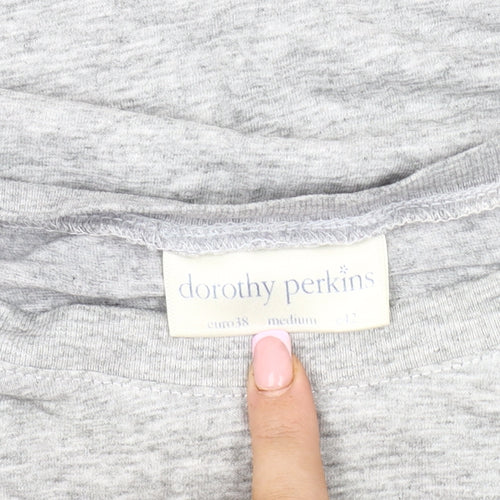 Dorothy Perkins Women's Grey T-Shirt, Size 10, Regular Fit