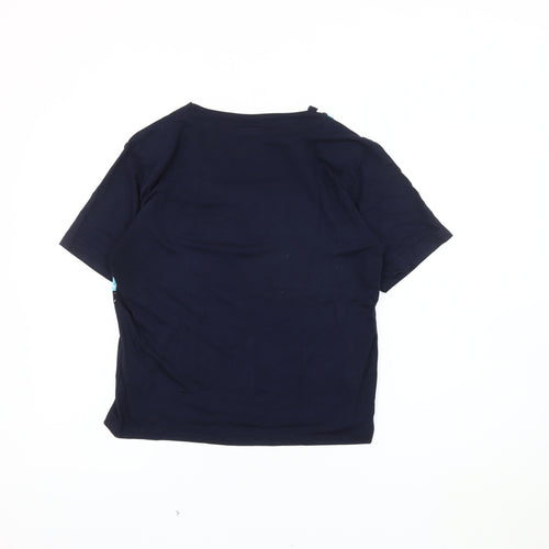 Roman Originals Women's Blue Geometric Ringer T-Shirt M