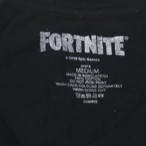 Fortnite Men's Black Graphic Print T-Shirt M