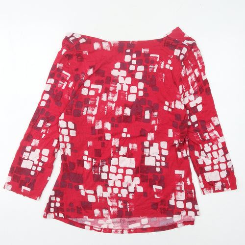 Jasper Conran Women's Red Geometric Blouse Size 16