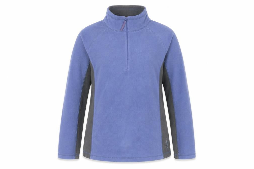 Front view of Mountain Life Women's Blue Microfleece Pullover, size 14