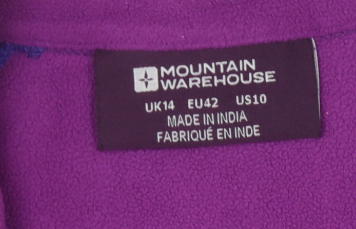 Mountain Warehouse Women's Purple Henley Fleece Sweatshirt Size 14